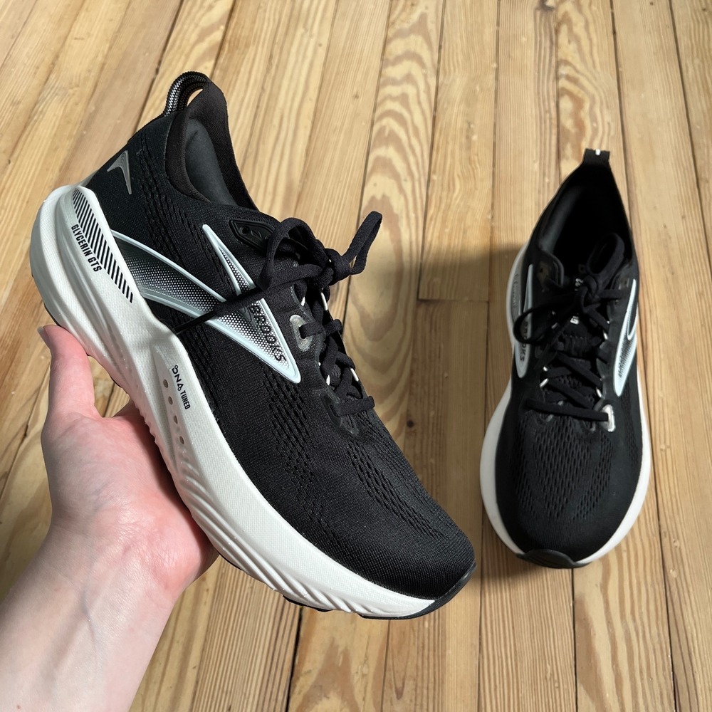 Brooks Glycerin GTS 22 Running Shoes Womens 10.5 Black White DNA Tuned WORN 1x